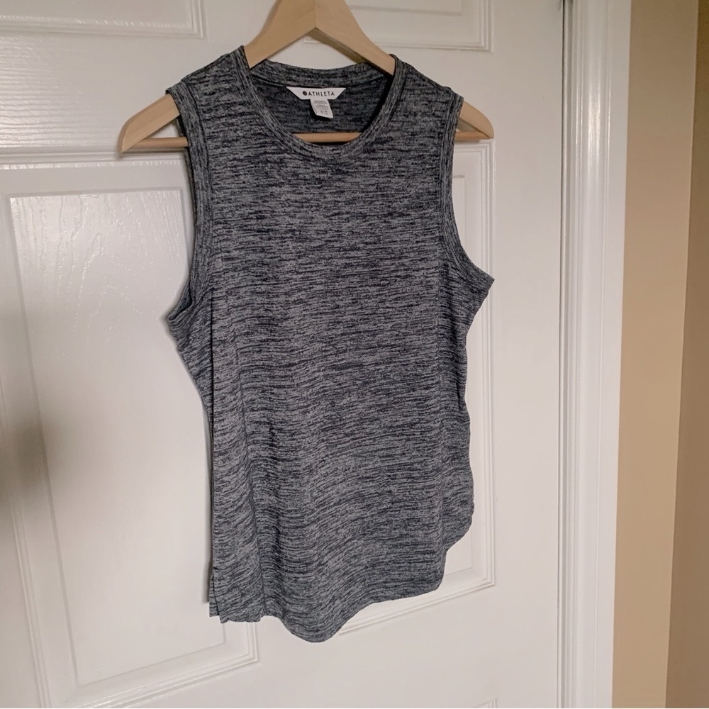 Athleta Heathered Gray Muscle Tank Top Women’s Small | Sleeveless Activewear